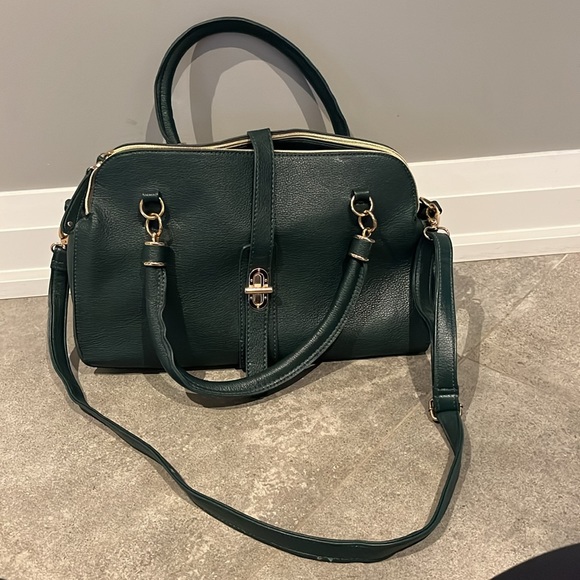 Street level vegan leather laptop/work bag in green - Picture 2 of 11